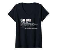 Mujer Cat Dad Definition - Divertido Gato papá para Hombre Camiseta Cuello V