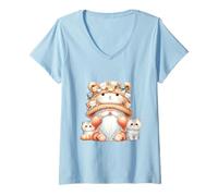 Mujer Cat Gnome Cute Kawaii Kitties For Cat People Who Love Cats Camiseta Cuello V