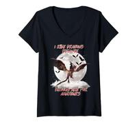 Mujer Cat I Ride Dragons Brooms Are For Amateurs Halloween Camiseta Cuello V