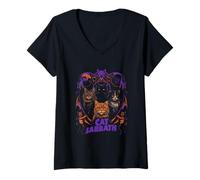Mujer Cat Sabbath Feline Heavy Rock Band Parodia Camiseta Cuello V