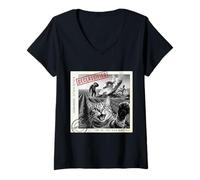 Mujer Cat Selfie UFO Alien Crash Meme Mujeres Hombres Niños Camiseta Cuello V