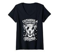 Mujer Catahoula Leopard Dog Mama Funny Catahoula Leopard Dog Camiseta Cuello V