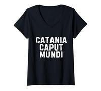 Mujer Catania Caput Mundi Città Simpatica Uomo Donna Bambino Camiseta Cuello V