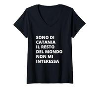 Mujer Catania Città Simpatica Uomo Donna Bambino Souvenir Camiseta Cuello V