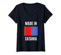 Mujer Catania Orgoglio Locale Italia Città Travel Souvenir Camiseta Cuello V