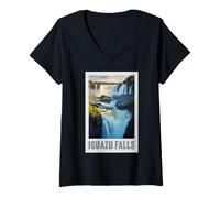 Mujer Cataratas del Iguazú Argentina Brasil Camiseta Cuello V