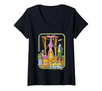 Mujer Catch of the Day Mermaid Retro Vintage Funny Adult Humor Camiseta Cuello V