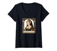 Mujer Catherine Howard Esposa del Rey Enrique VIII de Inglaterra Camiseta Cuello V