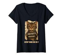 Mujer Catnip Made Me Do It Funny For Cat Lover Men Women Camiseta Cuello V