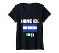 Mujer Catracho Mode Honduras 504 Copán Guara Roja Honduras Macao Camiseta Cuello V