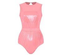 Mujer Catsuit Aspecto Mojado Abierto Mujeres Bikini Incontinencia Rosa XS