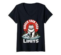 Mujer Catzilla. Más grande que tus límites. Camiseta Cuello V