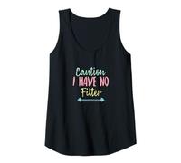 Mujer Caution I Have No Filter Camiseta sin Mangas