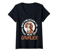 Mujer Cavalier King Charles Spaniel Perro Camiseta Cuello V