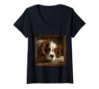 Mujer Cavalier King Charles Spaniel Perros Camiseta Cuello V