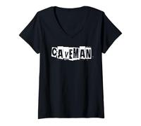 Mujer Cavernícola Camiseta Cuello V