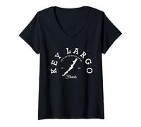 Mujer Cayo Largo Florida vacaciones Key Largo Cayos Florida Camiseta Cuello V