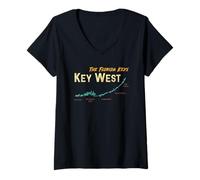 Mujer Cayos de Florida Mapa Cay Camiseta Cuello V
