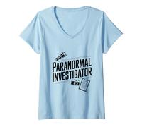 Mujer Cazador de Fantasmas investigador Paranormal Camiseta Cuello V