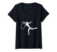 Mujer Cazador de pintura cueva Camiseta Cuello V