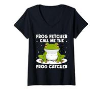Mujer Cazador De Ranas Frog Fetcher Call Me Rana Camiseta Cuello V