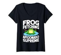 Mujer Cazador De Ranas Frog Fetching Aficionado Supreme Rana Camiseta Cuello V