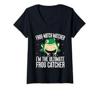 Mujer Cazador De Ranas Frog-Match Matcher Rana Camiseta Cuello V