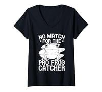 Mujer Cazador De Ranas No Match For The Rana Camiseta Cuello V