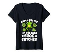 Mujer Cazador De Ranas The Best Frog Catcher Rana Camiseta Cuello V