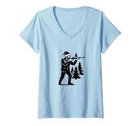 Mujer Cazador Navidad Cazador Caza Jersey Navidad Permiso de Caza Camiseta Cuello V