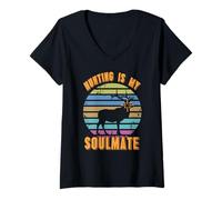 Mujer Cazar Es Mi Alma Gemela Estilo Rústico Camiseta Cuello V