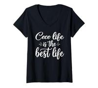 Mujer Cece Life is The Best Life For Cute Grandma Mothers Day Camiseta Cuello V