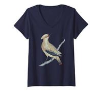 Mujer Cedar Waxwing Bird Hermosa Ornitología Camiseta Cuello V