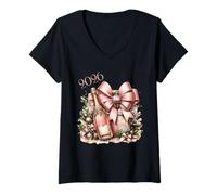 Mujer Celebración de Año Nuevo Champagne 2026 Camiseta Cuello V