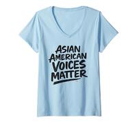 Mujer Celebre el Mes de la Herencia de la AAPI - Asian American Voices Mat Camiseta Cuello V