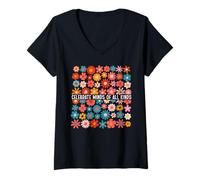 Mujer Celebre Mentes de Todo Tipo Conciencia sobre el Autismo Camiseta Cuello V