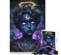 Mujer Celestial con Luna Creciente Rompecabezas para Adolescentes 1000 Piezas Entrenamiento Inteligente Ocio Escape Arte Corte Impecable (50x75cm)