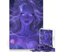 Mujer Celestial con Piel Estrellada para Adultos,Rompecabezas de 1000 Piezas,Bienestar Mental,Ocio y Placer,Bordes Afilados, Navidad (38x26cm)