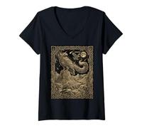 Mujer Celestial Golden Eagle Tarot Cartas Constelación Desierto Astro Camiseta Cuello V