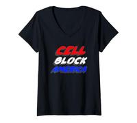 Mujer Cell Block America | Realidad Política de América Camiseta Cuello V