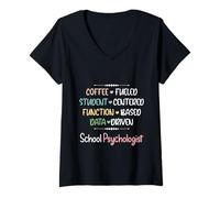 Mujer Centro estudiantil impulsado por los Datos del psicólogo de la Escuela impulsada por el café Camiseta Cuello V