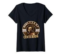 Mujer Centurión Romano SPQR Ejército Romano Guerreros Imágenes Camiseta Cuello V