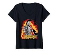Mujer Centurión Romano | SPQR Soldado Imperio Romano Ejército Camiseta Cuello V