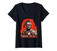 Mujer Centurión romano | SPQR Soldado Imperio Romano Ejército Camiseta Cuello V