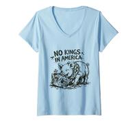 Mujer Cerdo No Reyes En América Protesta Política Camiseta Cuello V