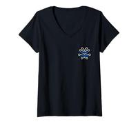 Mujer Cerebro de computadora Digital ML - Aprendizaje automático Camiseta Cuello V