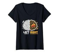 Mujer Cerebro Izquierdo Ama Pi Cerebro Derecho Ama Pie Estudiantes Diverti Camiseta Cuello V