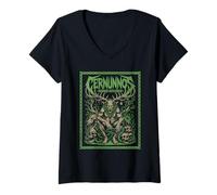 Mujer Cernunnos Devorador Cuernos Dios del Bosque Mitología Celta Camiseta Cuello V