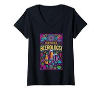 Mujer Certified Beerologist Beer Brew Craft |- Camiseta Cuello V