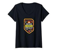 Mujer Certified Boom Specialist Funny Explosive Design Camiseta Cuello V